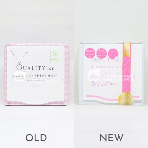 Mặt nạ Quality 1st All in One Sheet Mask màu hồng full size 50 miếng mẫu mới nhất (phải)