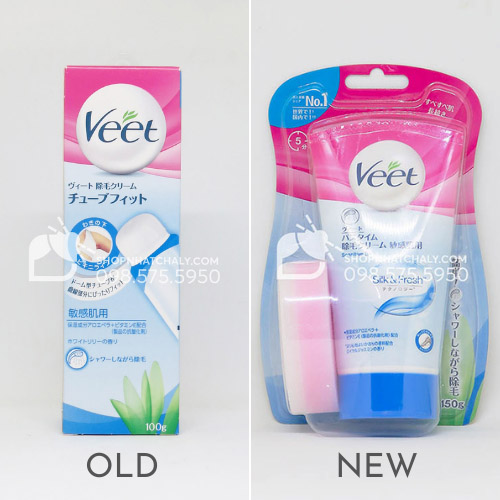 Kem tẩy lông Veet cho vùng kín đã đổi sang mẫu mới nhất (Phải)