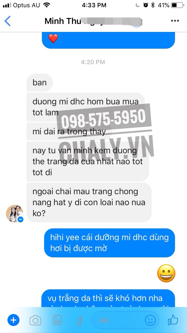 Một bạn khách trên fb Chaly review tinh chất dưỡng mi dhc cực tốt, mi dài ra trông thấy