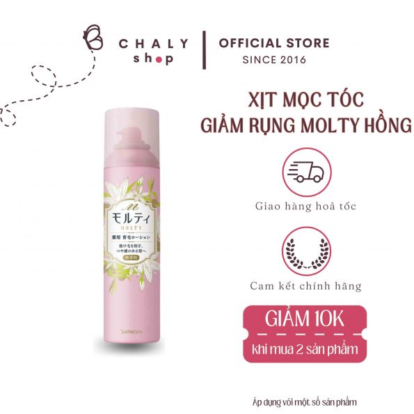 Lotion kích thích mọc tóc chống rụng tóc Nhật Molty hồng 180ml