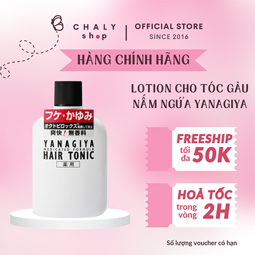 Lotion trị gàu ngứa viêm nấm da đầu Yanagiya hair tonic Nhật