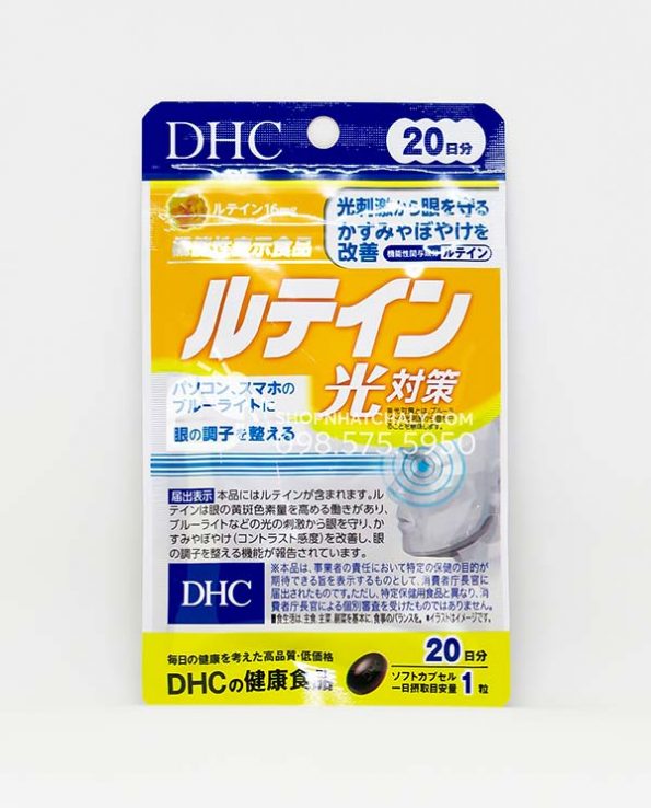 Vien uong chong anh sang xanh DHC Lutein 20 vien 20 ngay mau moi 2021