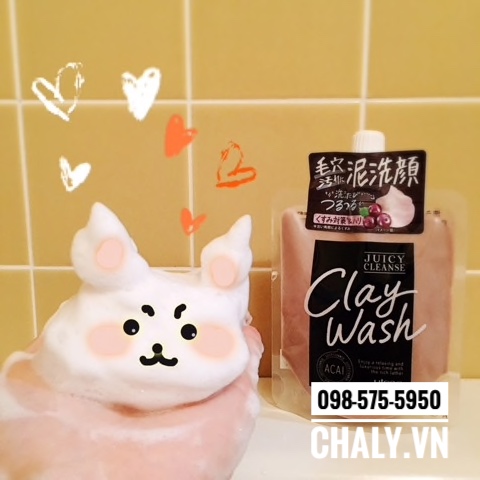Sữa rửa mặt đất sét Juicy Cleanse Clay Wash được ưa chuộng cực kỳ tại Nhật, thường xuyên được review, chia sẻ