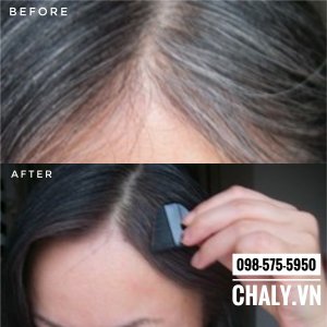 Trước và sau khi sử dụng thuốc nhuộm tóc tạm thời DHC Nhật