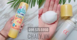 Ngay khi vừa lấy ra, lớp bọt của sữa rửa mặt vitamin C Nhật CC Melano đã ở trạng thái bông cứng mịn, giúp hiệu quả rửa mặt đẩy lên cao