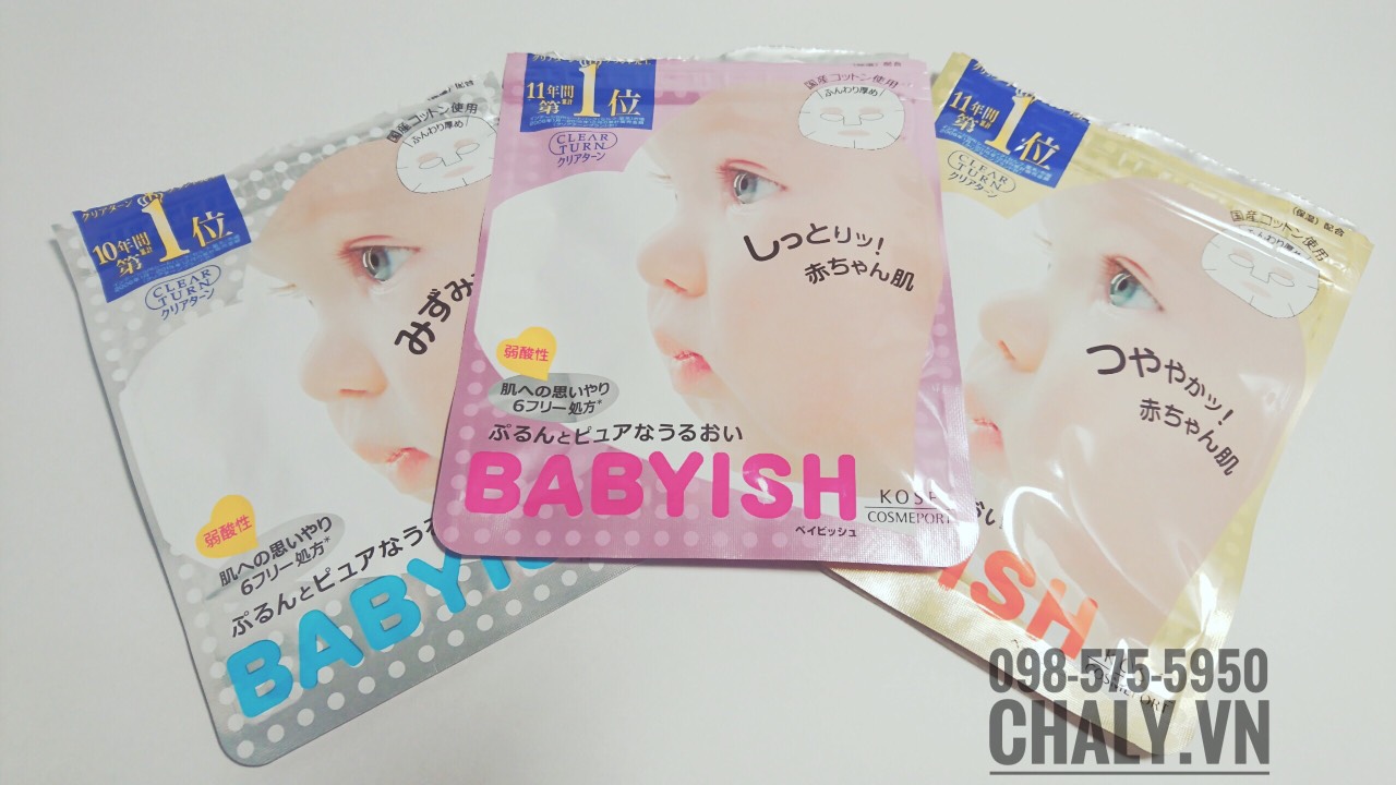 Mask Babyish Nhật của Kose Clear Turn có tới 3 màu với 3 công dụng khác nhau cho làn da