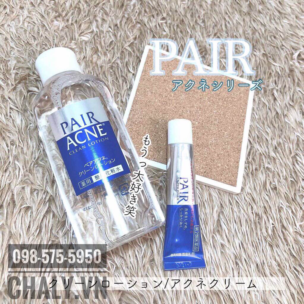 Mình thích kết hợp cặp đôi nước hoa hồng nhật trị mụn pair clear lotion và tuýp kem pair cực. Mỗi khi có mụn chỉ cần dùng vài bữa là lặn luôn