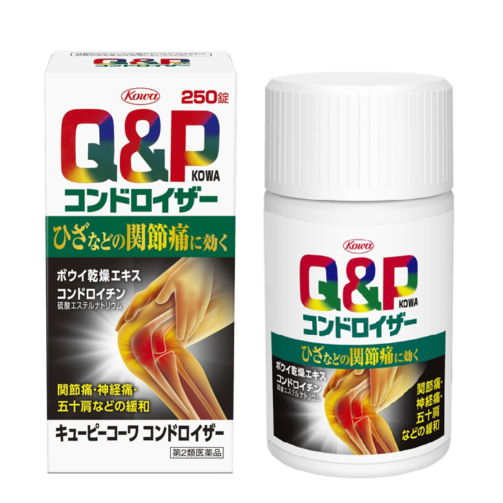 Viên uống Q&P Kowa có chiết xuất Bowie giúp gia tăng hiệu quả hỗ trợ giảm đau nhức đầu gối, phòng tránh viêm khớp cho người già.