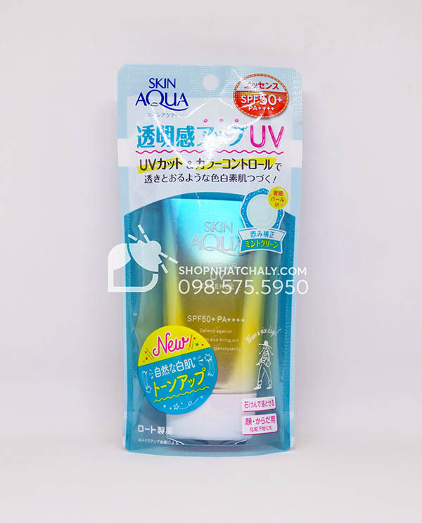 Kem chống nắng Skin Aqua Nhật da mụn nhạy cảm mới 2022 Tone Up UV Essence | Shop Nhật Chaly