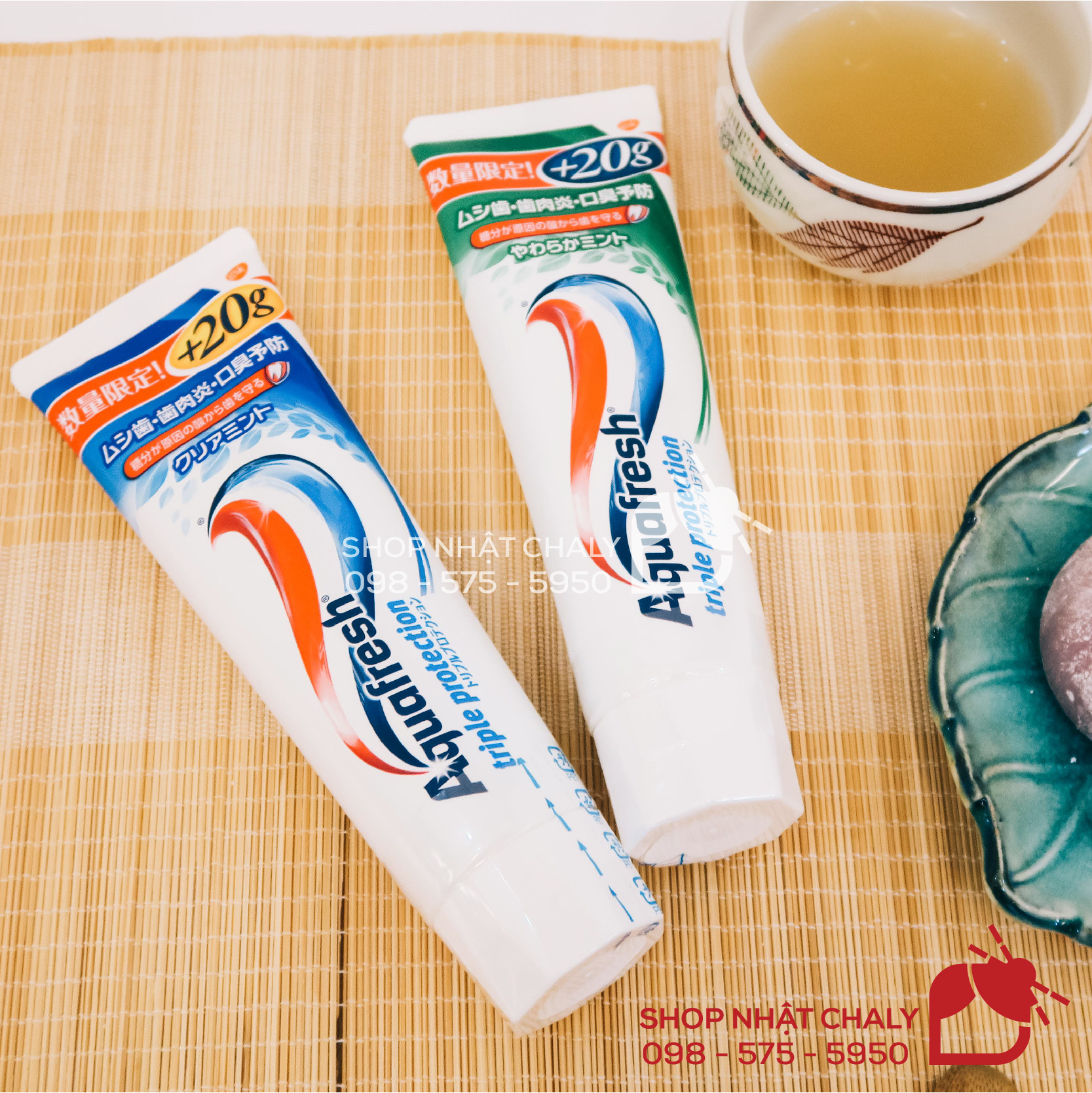 Kem đánh răng Aquafresh Nhật có dung tích 140g, tuy nhiên thỉnh thoảng hãng có campaign tuýp tặng thêm 20g (tổng 160g) được bày bán
