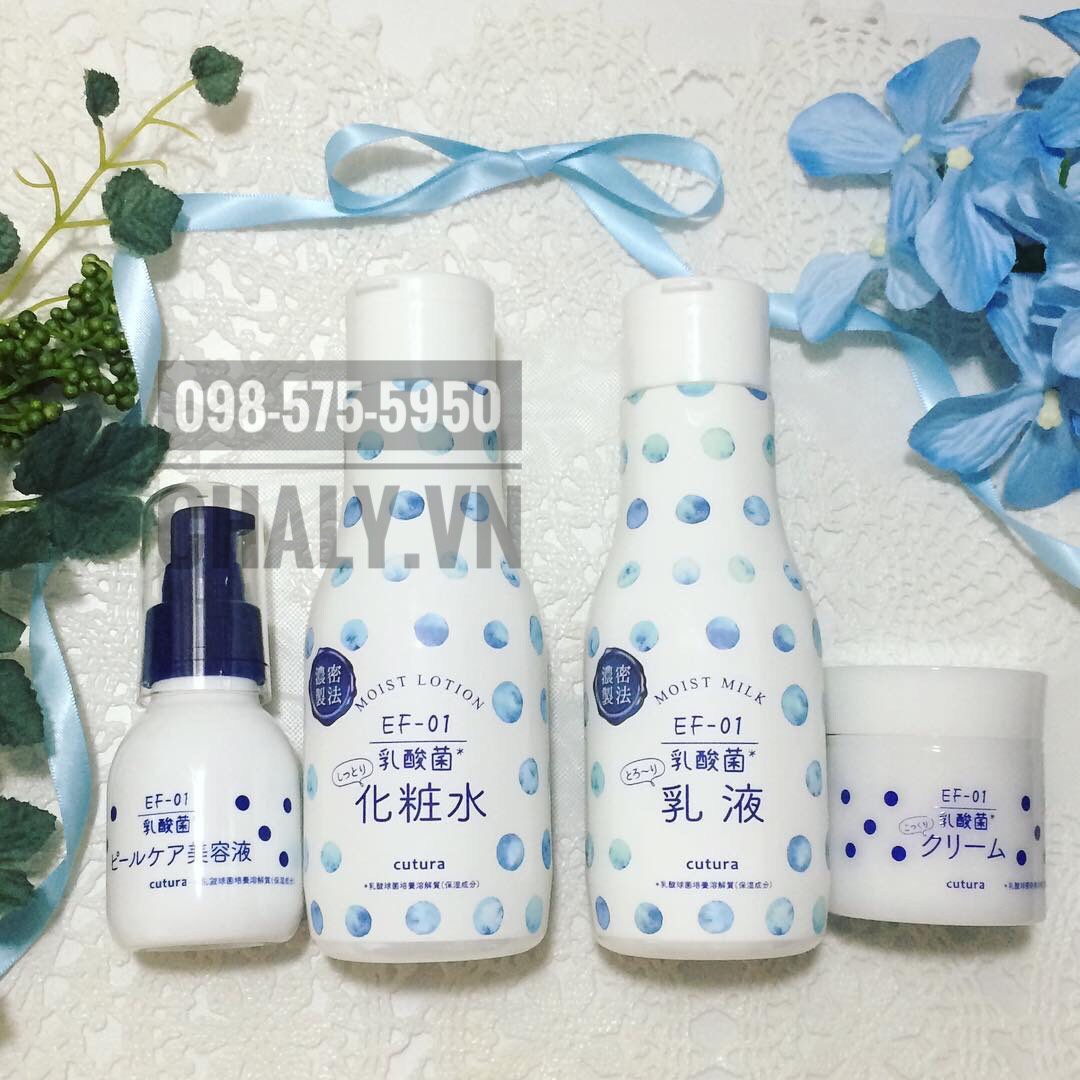 Sau khi test chai serum tẩy tế bào chết tốt nhất Cutura ưng quá mình đã quất nguyên bộ dưỡng da sữa chua nhà này về dùng