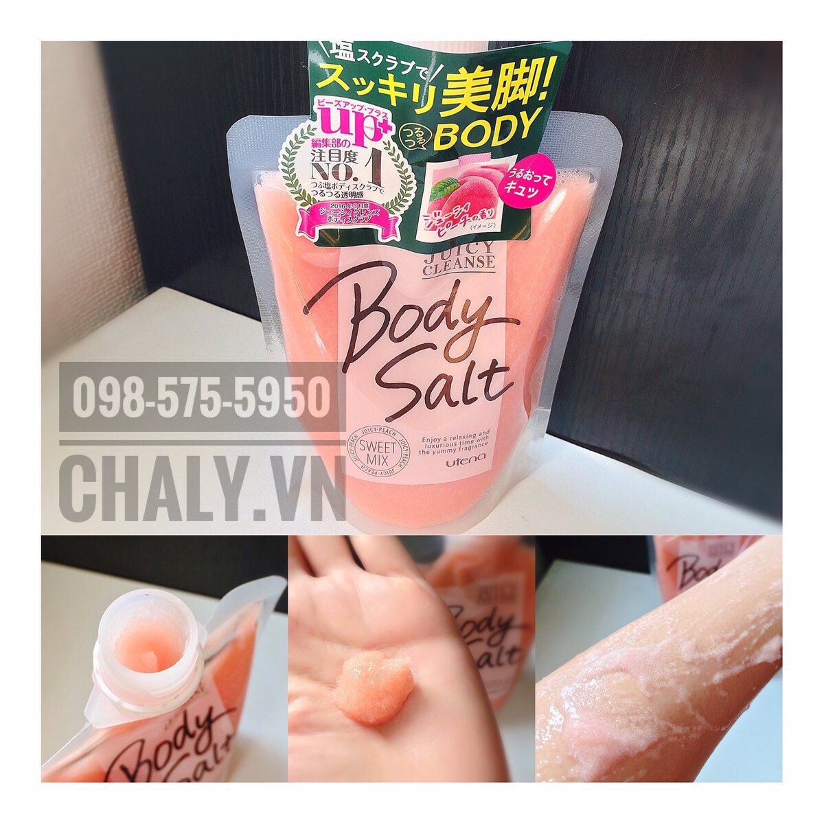 Muối tắm Utena Body Salt Juicy Cleanse có hương trái cây cực kì thư giãn