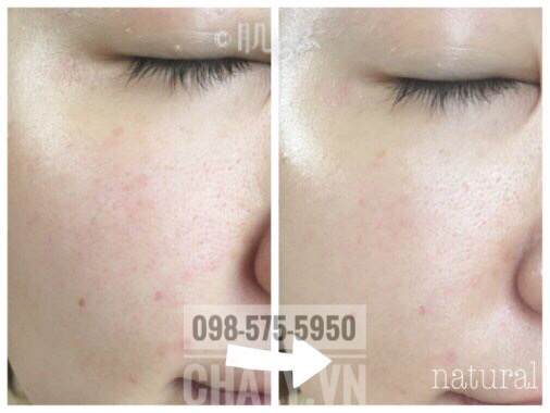 Một bạn gái Nhật review phấn nước flow fushi ion de cushion natural màu vàng trước và sau khi dùng