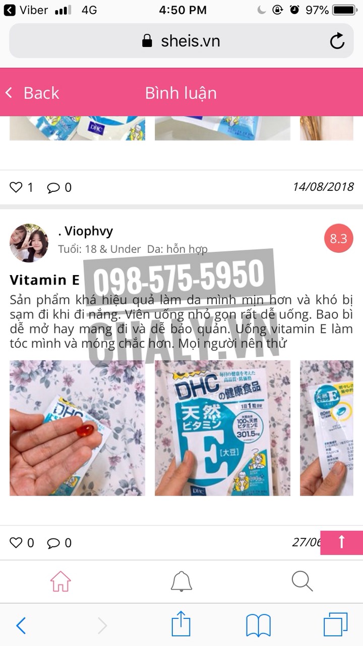 Vitamin e dhc có tốt không? Đối với mình thì da mịn hơn hẳn, đi nắng đỡ hẳn bị kích ứng và viêm. Móng tay khoẻ hơn luôn. Rất tốt