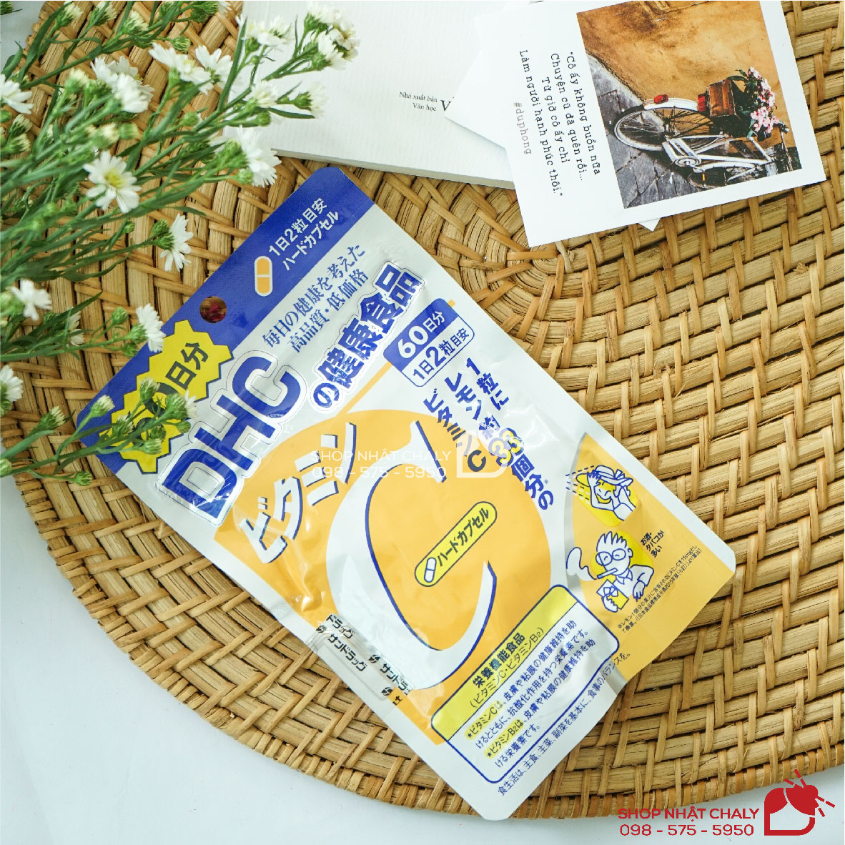 Viên uống vitamin c dhc nhật bổ sung hàm lượng 500mg vitamin c thiên nhiên mỗi viên, giúp dưỡng trắng da mờ thâm rất hiệu quả