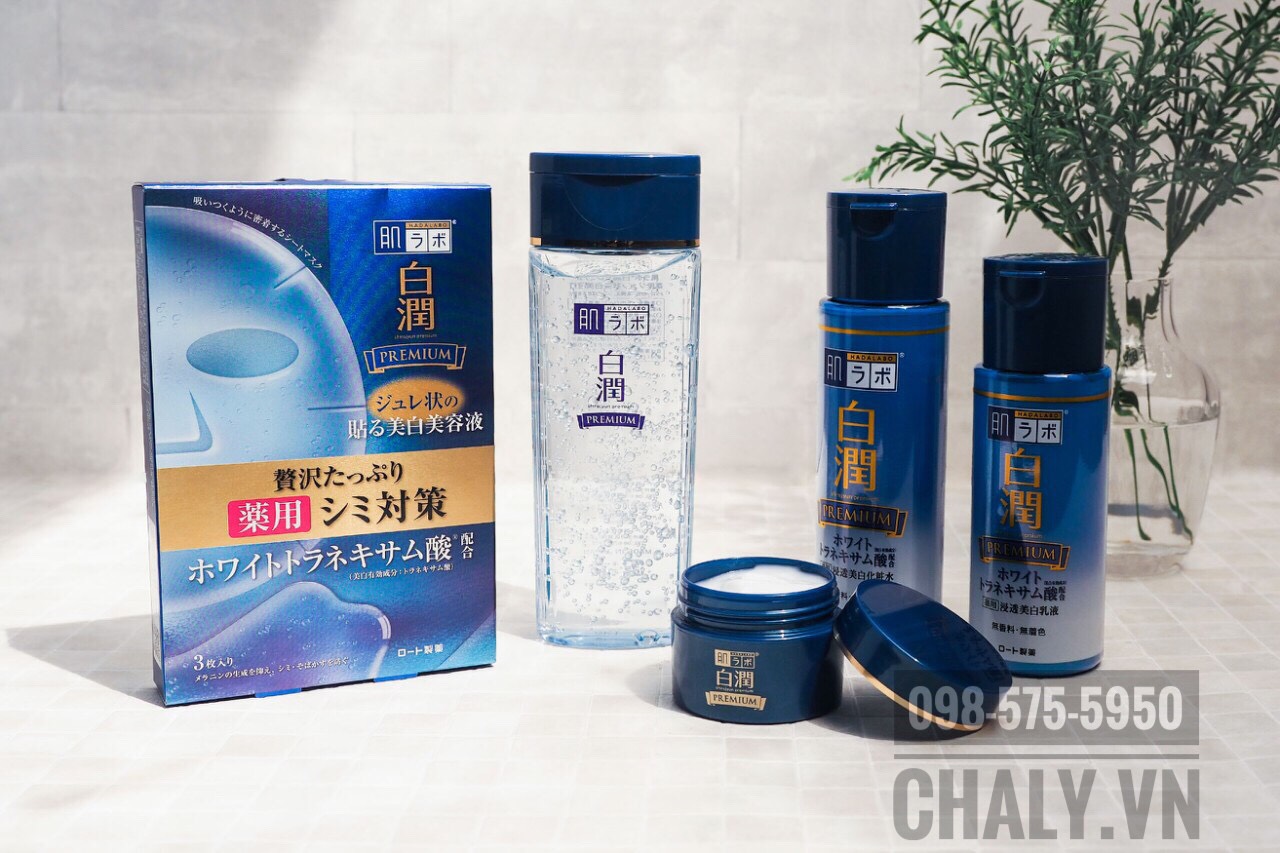 Set dưỡng trắng da cao cấp Hada Labo premium shirojyun whitening hè 2019