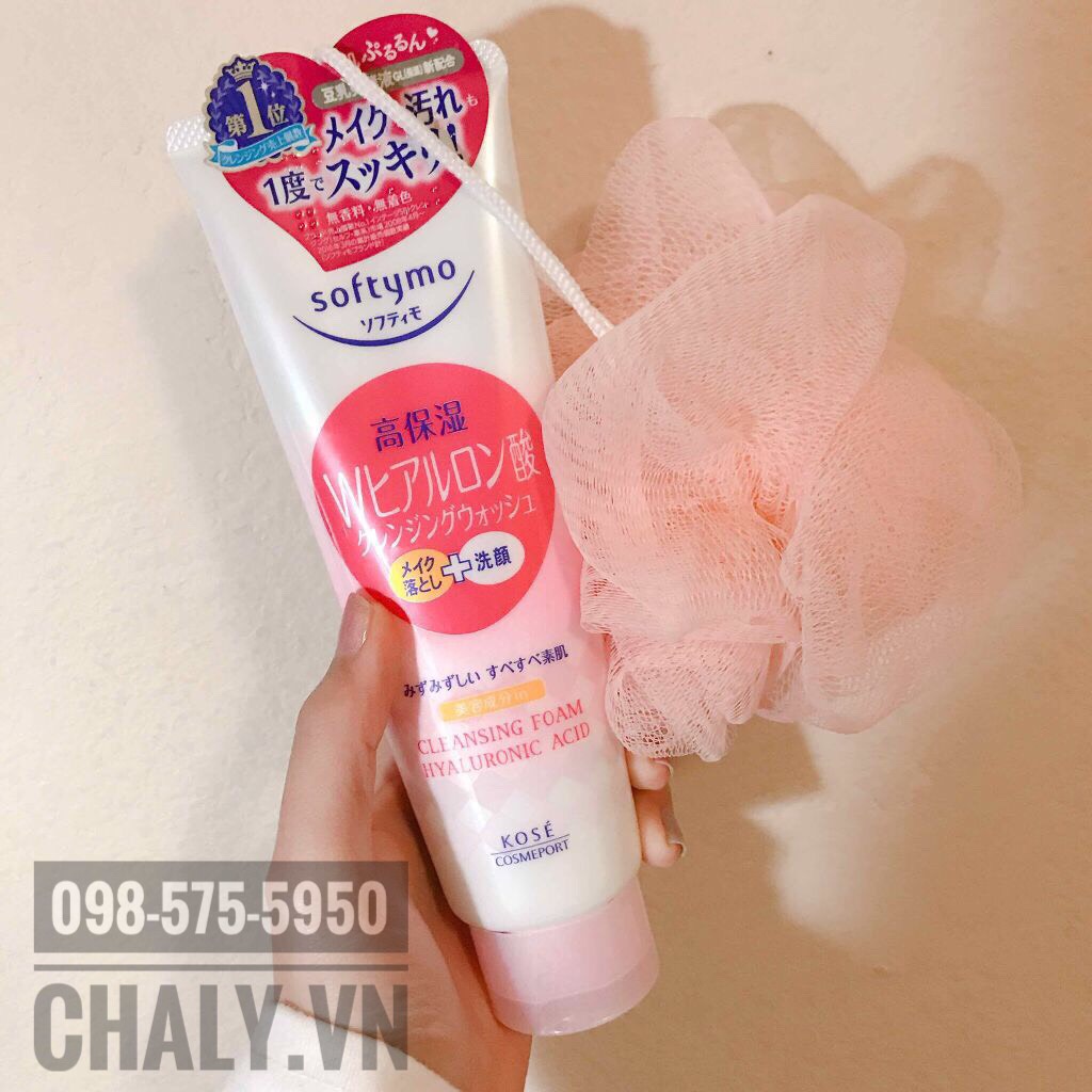 Độ pH của sữa rửa mặt Kose nhìn chung khá cao, hơi khô da, do đó mình recommend bạn nào da hỗn hợp thì dùng srm kose softymo hyaluronic acid cleansing wash màu hồng như mình