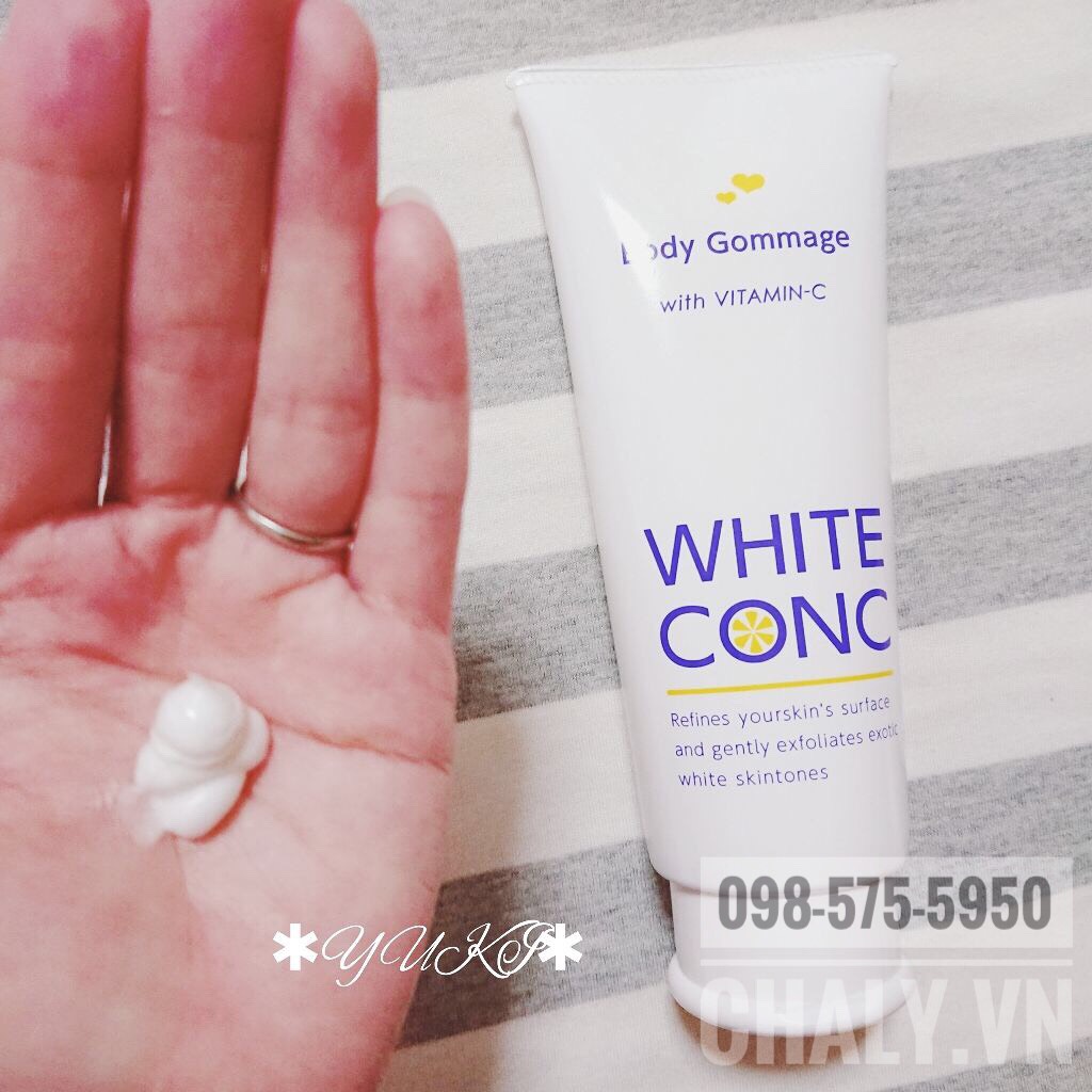 Tẩy da chết body White Conc có công dụng đa năng, không chỉ làm sạch tế bào chết mà còn bổ sung vitamin giúp sáng da, trị thâm sạm và ngăn lão hoá