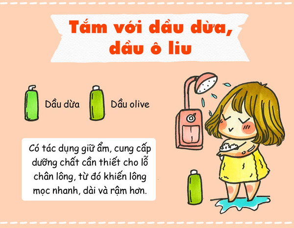 Mặc dù dưỡng da tốt nhưng dầu dừa hay dầu olive sẽ khiến lông mọc nhanh hơn, rậm hơn