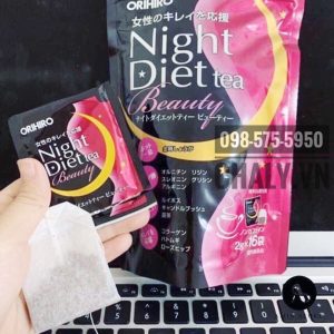 Trà giảm cân của Nhật review cao bởi không chỉ giúp tiêu mỡ, giảm cân mà còn giúp đẹp da rất tốt, điển hình là túi trà giảm cân đẹp da Orihiro night beauty tea