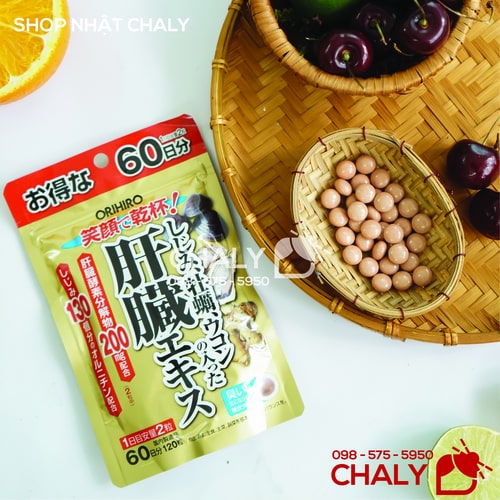 Thuốc bổ gan của Nhật Bản Orihiro xách tay 120 viên có kích cỡ nhỏ, không mùi, vị hơi ngọt dễ uống. Là best seller của hãng Orihiro uy tín Nhật Bản