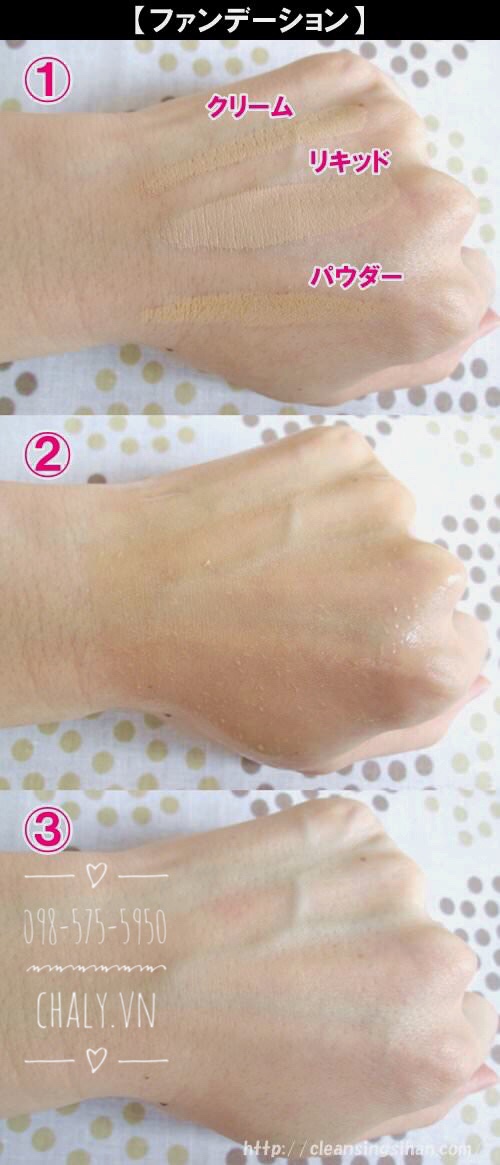 Khả năng tẩy trang đỉnh của dầu Kose softymo cleansing oil. 3 loại kem nền dạng cream, liquid và powder đều được làm sạch hoàn toàn