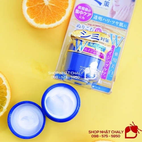 Kem làm trắng da Meishoku whitening essence cream là sự kết hợp của serum và kem khoá ẩm, không chỉ nuôi dưỡng da mịn mà còn làm trắng và trị nám, chống lão hoá tốt. Giá kem bình dân, được chị em Nhật rất yêu thích