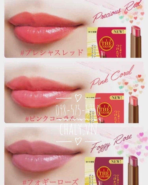 Son Rohto lip the color nội địa Nhật lên màu đẹp, mượt môi, duy trì độ ẩm cực tốt