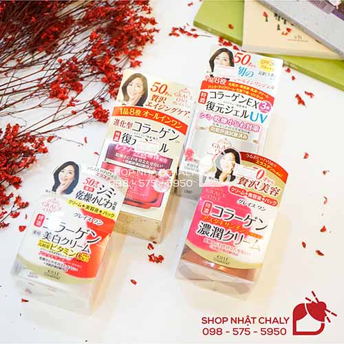 Bộ mỹ phẩm xách tay Nhật Bản cho tuổi trung niên U50 Kose Grace One cực hot, giá bình dân mà hiệu quả vô cùng tốt, nổi tiếng của thương hiệu Kose Nhật