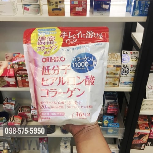 Uống collagen Orihiro 11000mg Nhật dạng bột giúp cho vết nhăn bên khoé miệng và gò má giảm 3cm