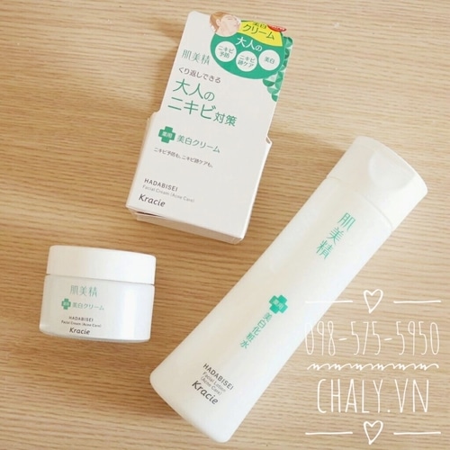 Bộ dưỡng da đa năng cho da dầu mụn Hadabisei Acne Care cực kì nổi tiếng của hãng Kracie