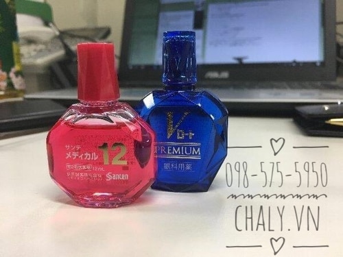 Santen medical 12 đỏ và nhỏ mắt Rohto Nhật màu xanh đặc biệt premium là 2 dòng xịn nhất hiện nay mình đều thử qua