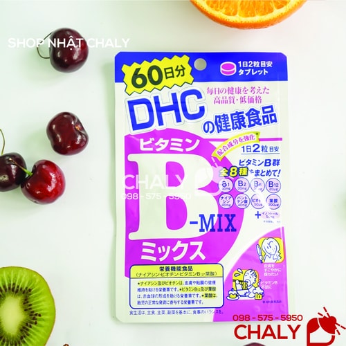 Viên uống dhc vitamin b mix 60 days của Nhật gồm 120 viên mỗi túi, giúp khoẻ da, tóc, móng, giảm rụng tóc hiệu quả