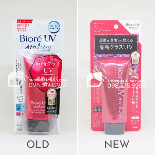 Kem chong nang Biore Athlizm Skin Protect Essence Nhat mau do mau moi mau cu 2022