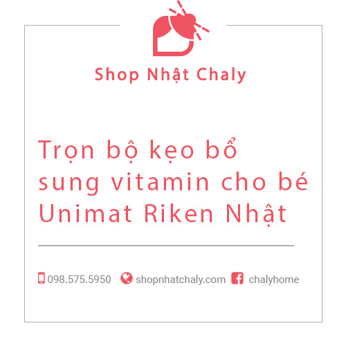 Trọn bộ kẹo bổ sung vitamin cho bé Unimat Riken Nhật