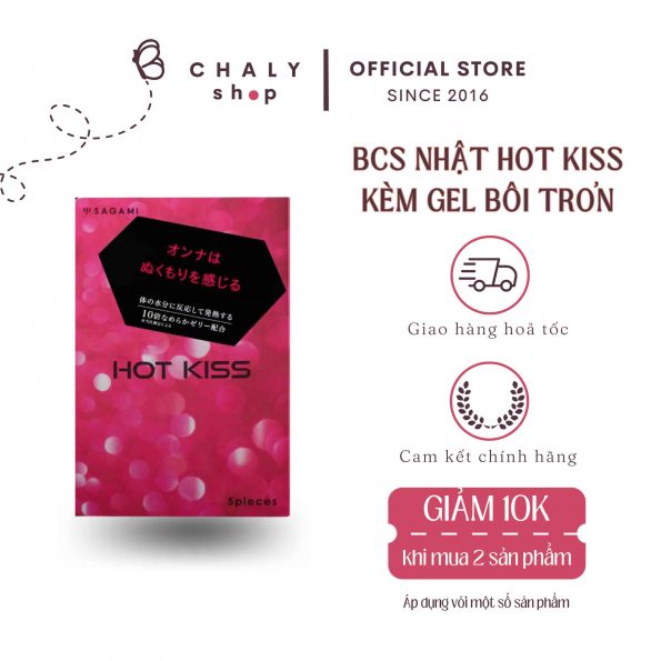 Bao cao su Nhật Hot Kiss bôi trơn 5 chiếc cực hot