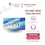 Bao cao su Nhật Bản mỏng gel trơn Sugo Usu 1000 bán cực chạy 12 chiếc