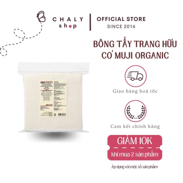 Bông tẩy trang Muji Organic Cotton Nhật Bản