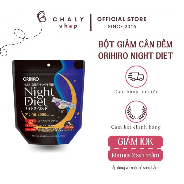 Bột giảm cân Orihiro Night Diet Nhật Bản