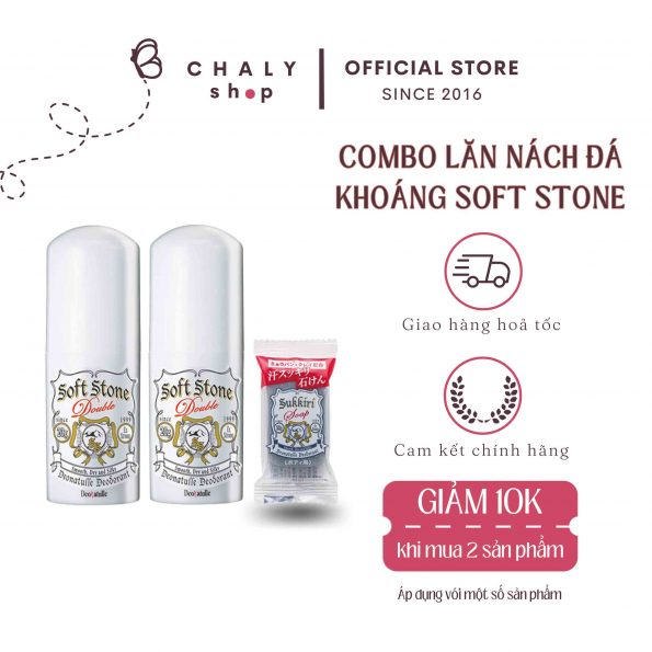 Combo lăn nách đá khoáng Nhật Soft Stone Nhật giá tốt