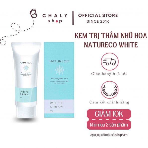 Kem trị thâm làm hồng nhũ hoa Natureco White Cream Nhật