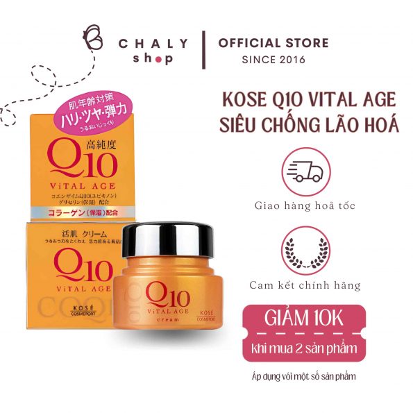 Kem dưỡng da chống lão hoá Kose Q10 Vital Age Nhật