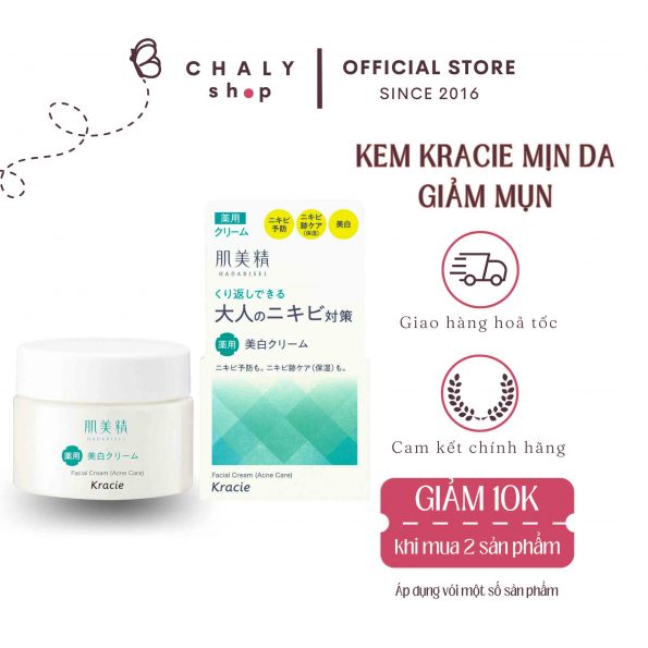 Kem dưỡng da trị mụn Kracie Hadabisei Acne Care Facial Cream Nhật