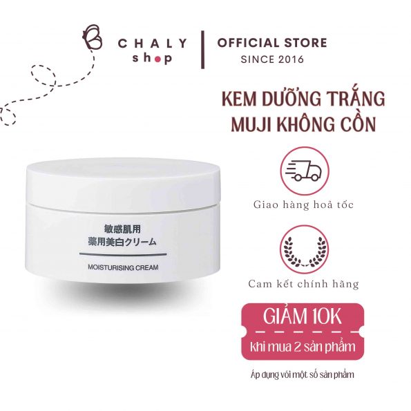 Kem dưỡng trắng cho da nhạy cảm Muji Whitening Moisturising Cream Nhật Bản