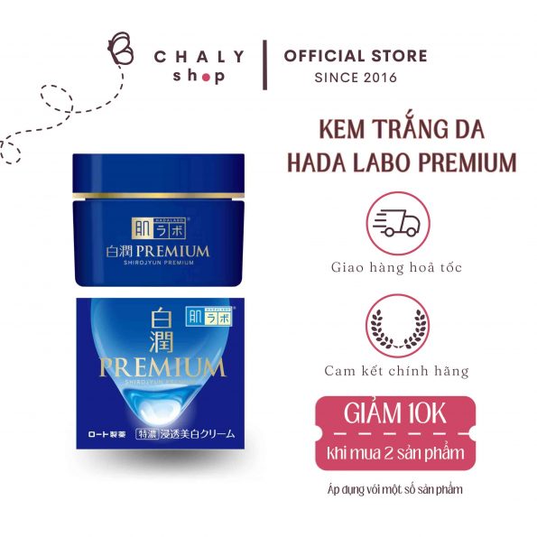 Kem dưỡng trắng da Hada Labo Shirojyun Premium Medicated Deep Whitening Cream Nhật Bản