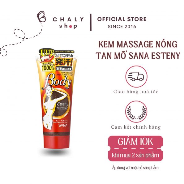 Kem massage tan mỡ Esteny Hot Massage Gel Sana Nhật