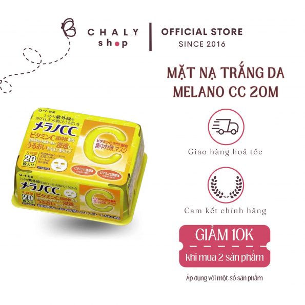 Mặt nạ Melano CC Mask Nhật trị mụn thâm trắng da 20 miếng