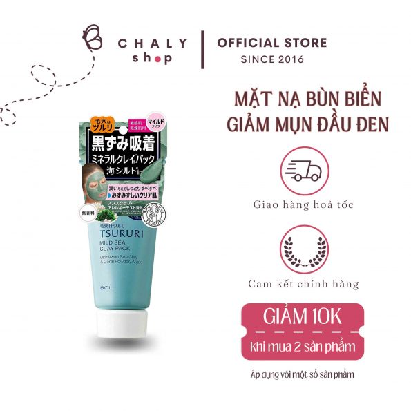 Mặt nạ bùn biển của Nhật Tsururi Mild Sea Clay Pack màu xanh