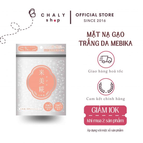 Mặt nạ tinh chất gạo Mebika Moisture Sheet Mask trắng da Nhật