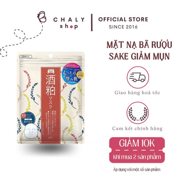 Mặt nạ tinh chất bã rượu Nhật PDC Wafood Made Sake Kasu Face Mask